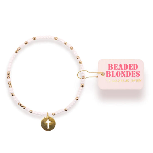 Cross Cutout Charm Bracelet On Color