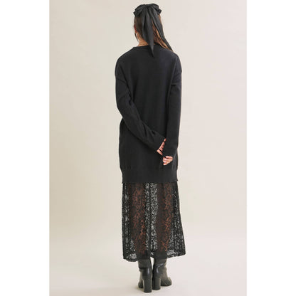 Lace Layered Maxi Sweater Dress