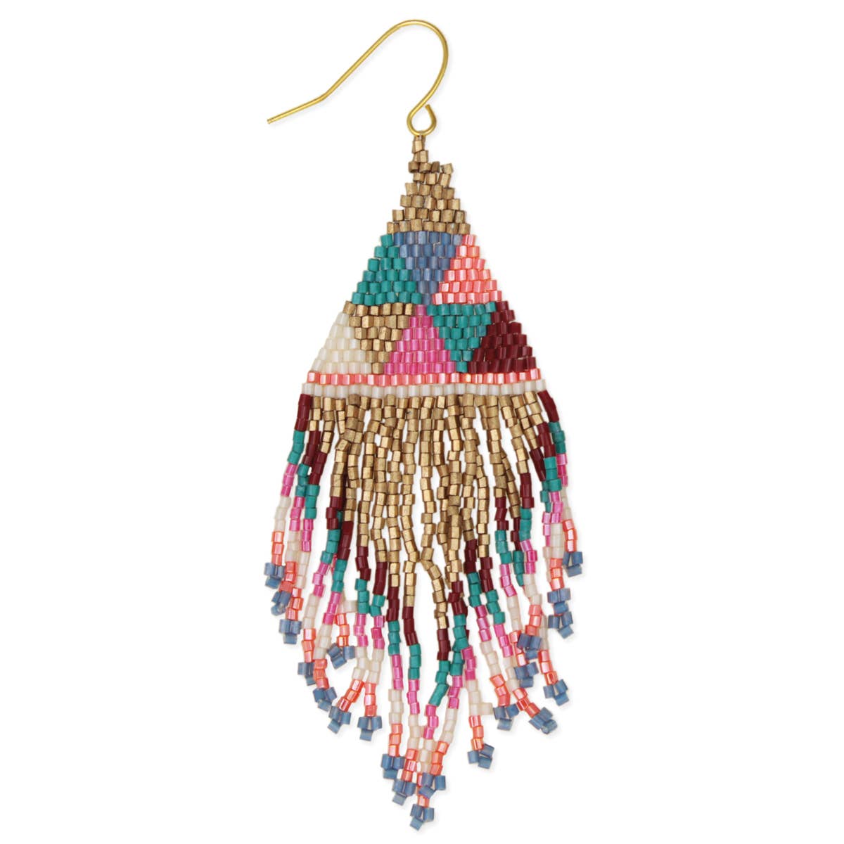 Luxury Fringe Woven Triangles Beaded Earrings