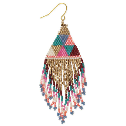 Luxury Fringe Woven Triangles Beaded Earrings