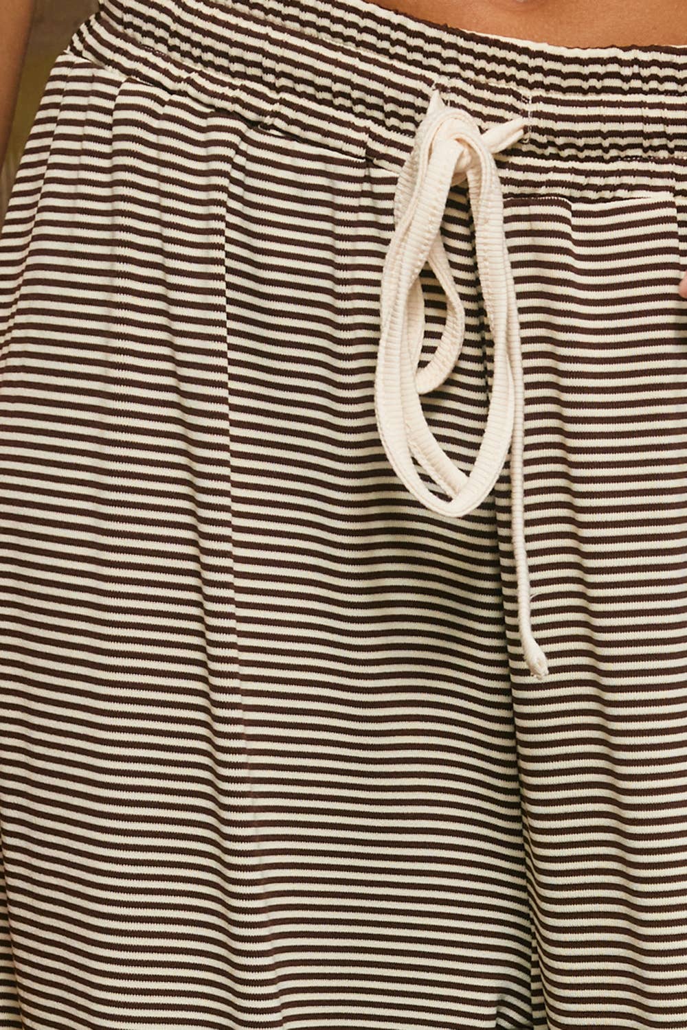 Micro-Stripe Side-Piping Wide-Leg Pants