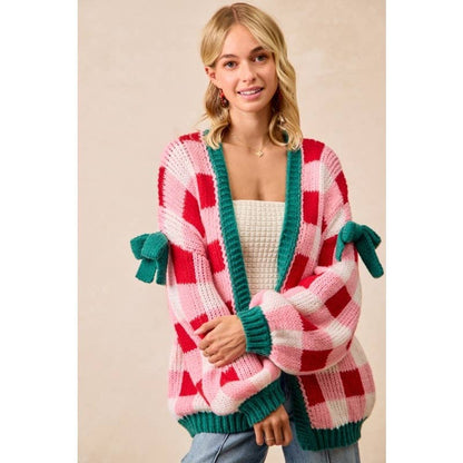 Christmas Theme Open Front Sweater Cardigan