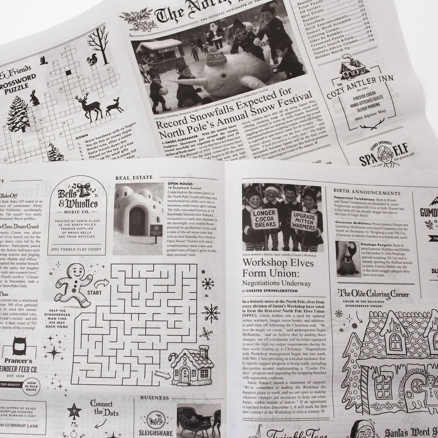 4pk North Pole Times - Newspaper and Gift Wrap
