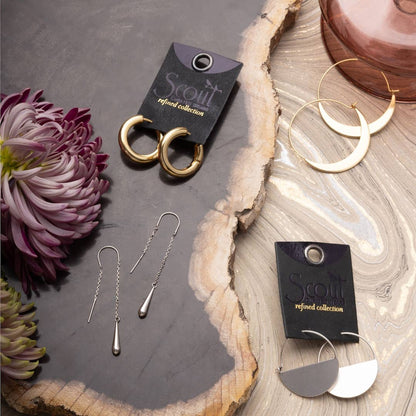 Refined Earring Collection - Teardrop Threader/Silver