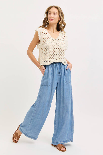 Elastic Waist Palazzo Pants