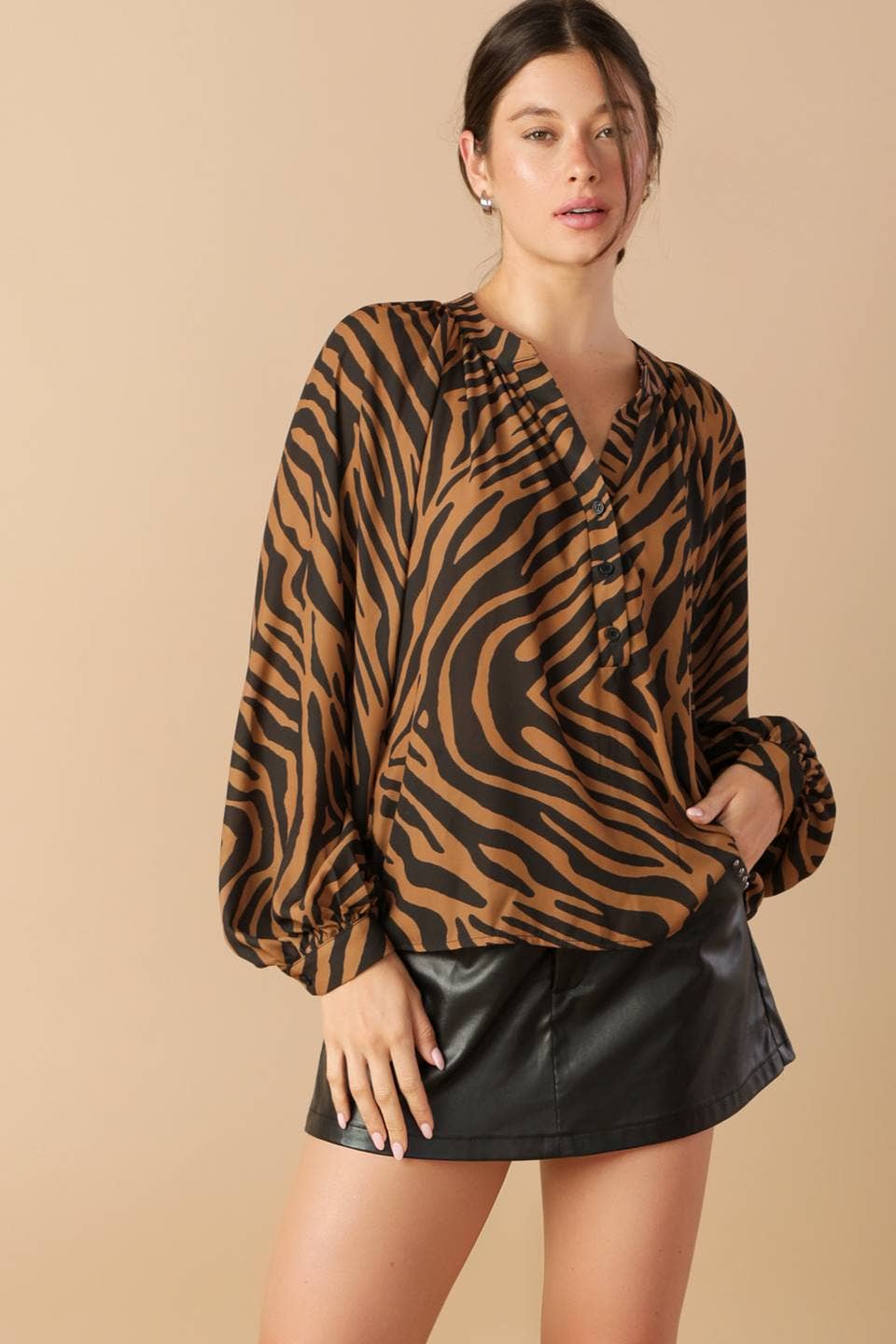 Zebra Printed Woven Top