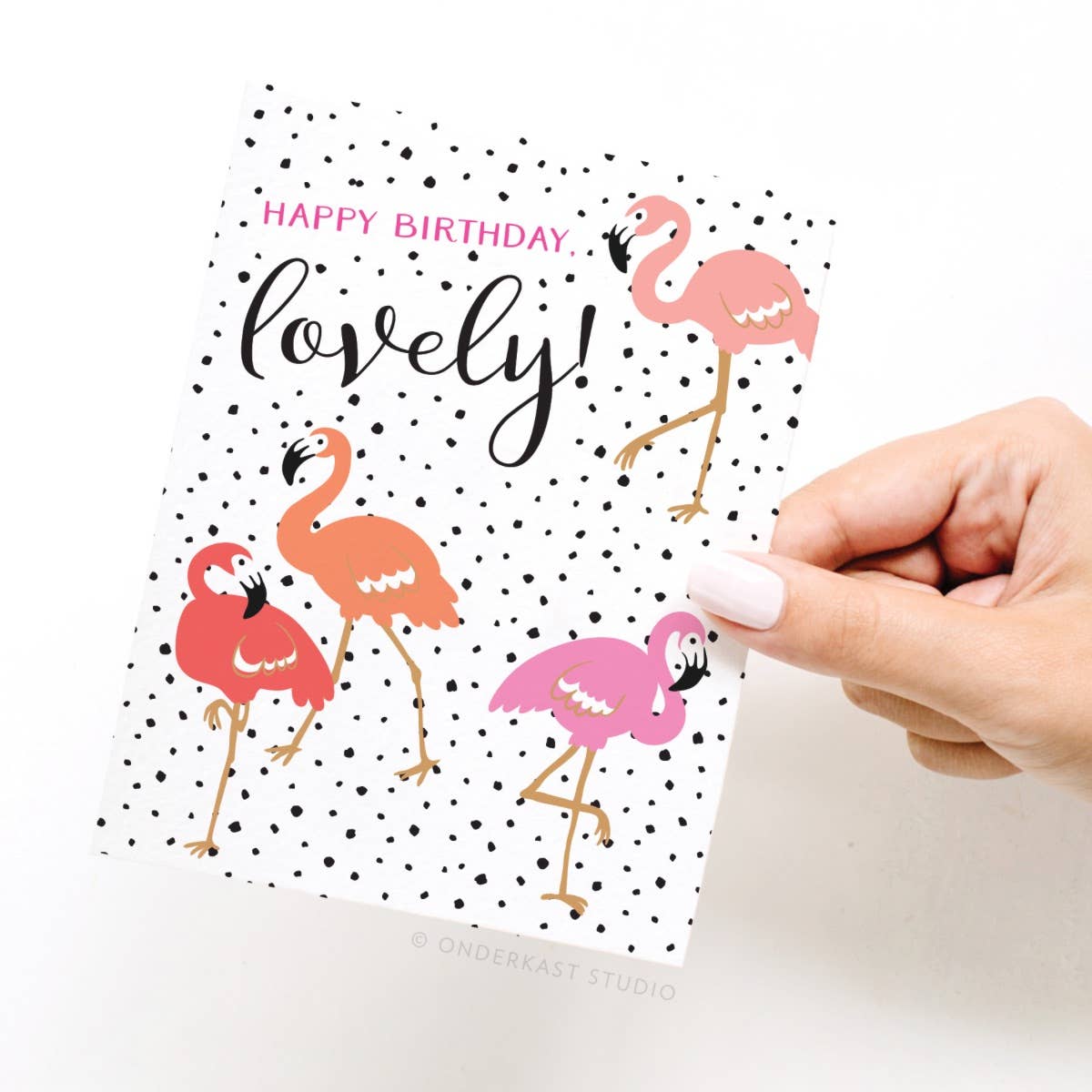 Happy Birthday Lovely! Flamingos Greeting Card