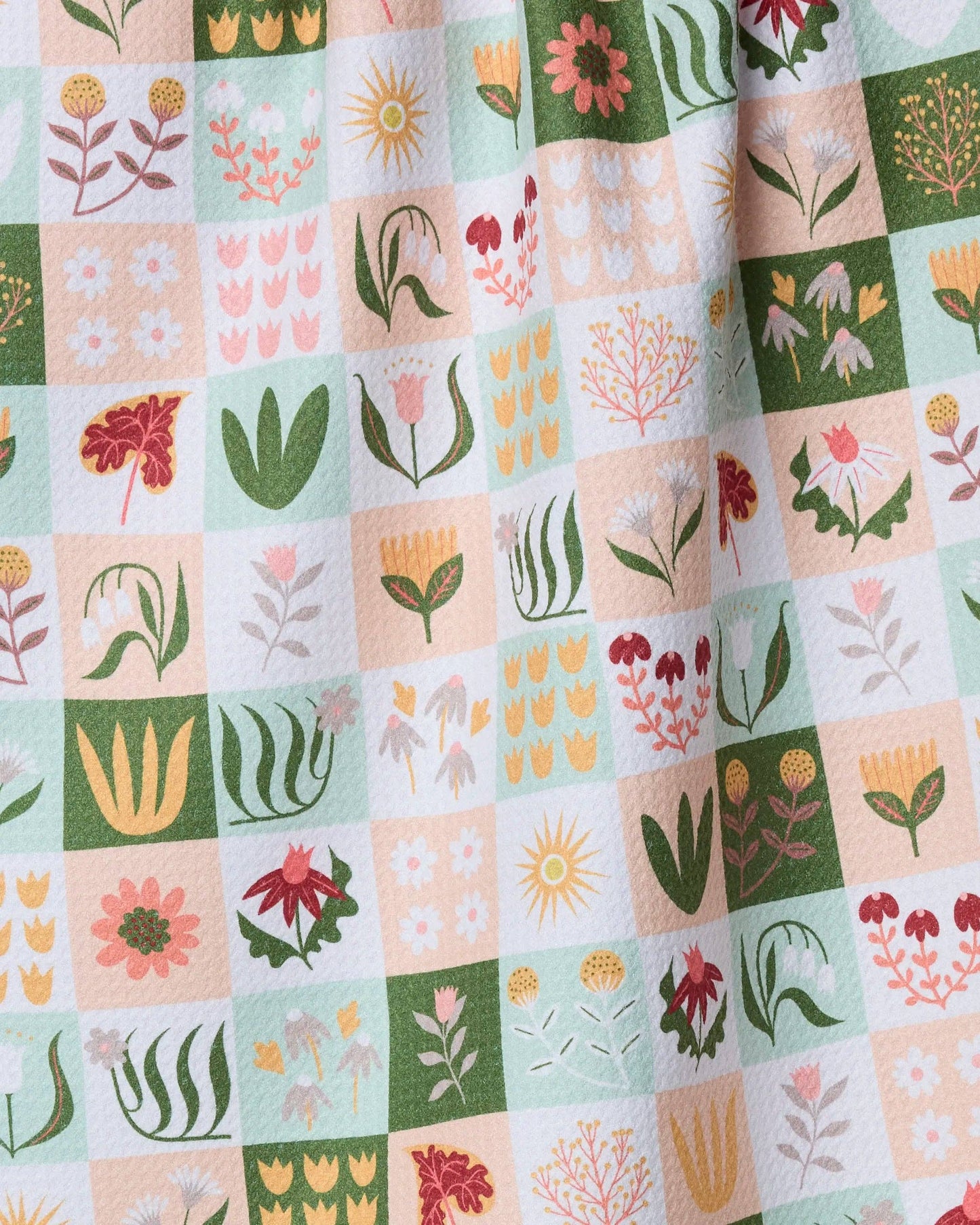 Geometry Patchwork Garden Tea Towel