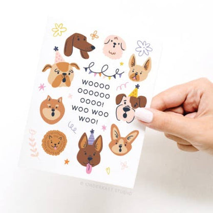 Woo! Birthday Dogs Greeting Card