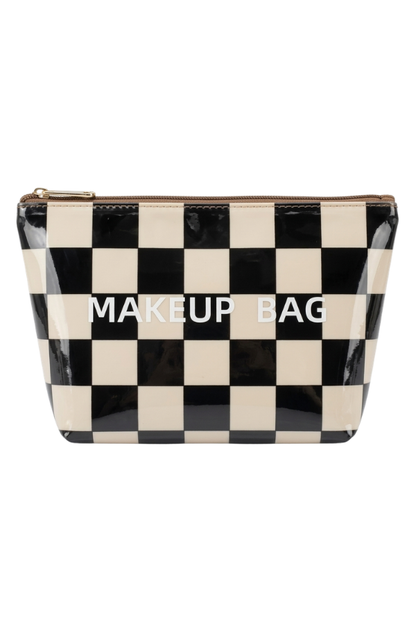 Black and White Checkered MAKEUP BAG