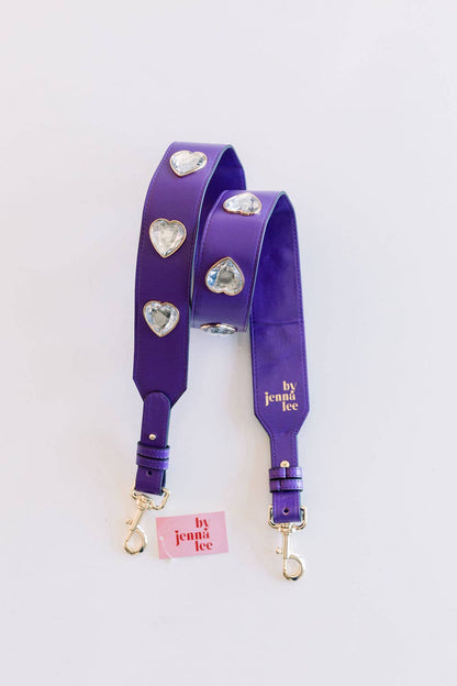 Crystal Heart Gameday Purse Strap | Rhinestone Stadium Strap