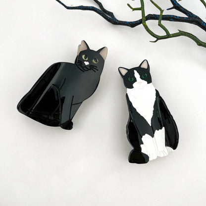 Black Cat Acetate Claw Clip