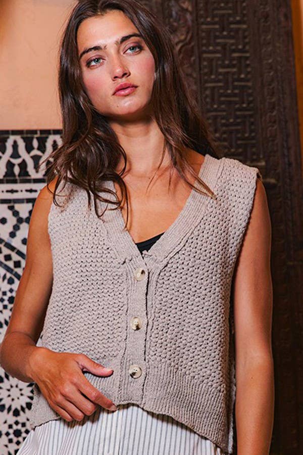 Relaxed Fit V-neck Sweater Vest