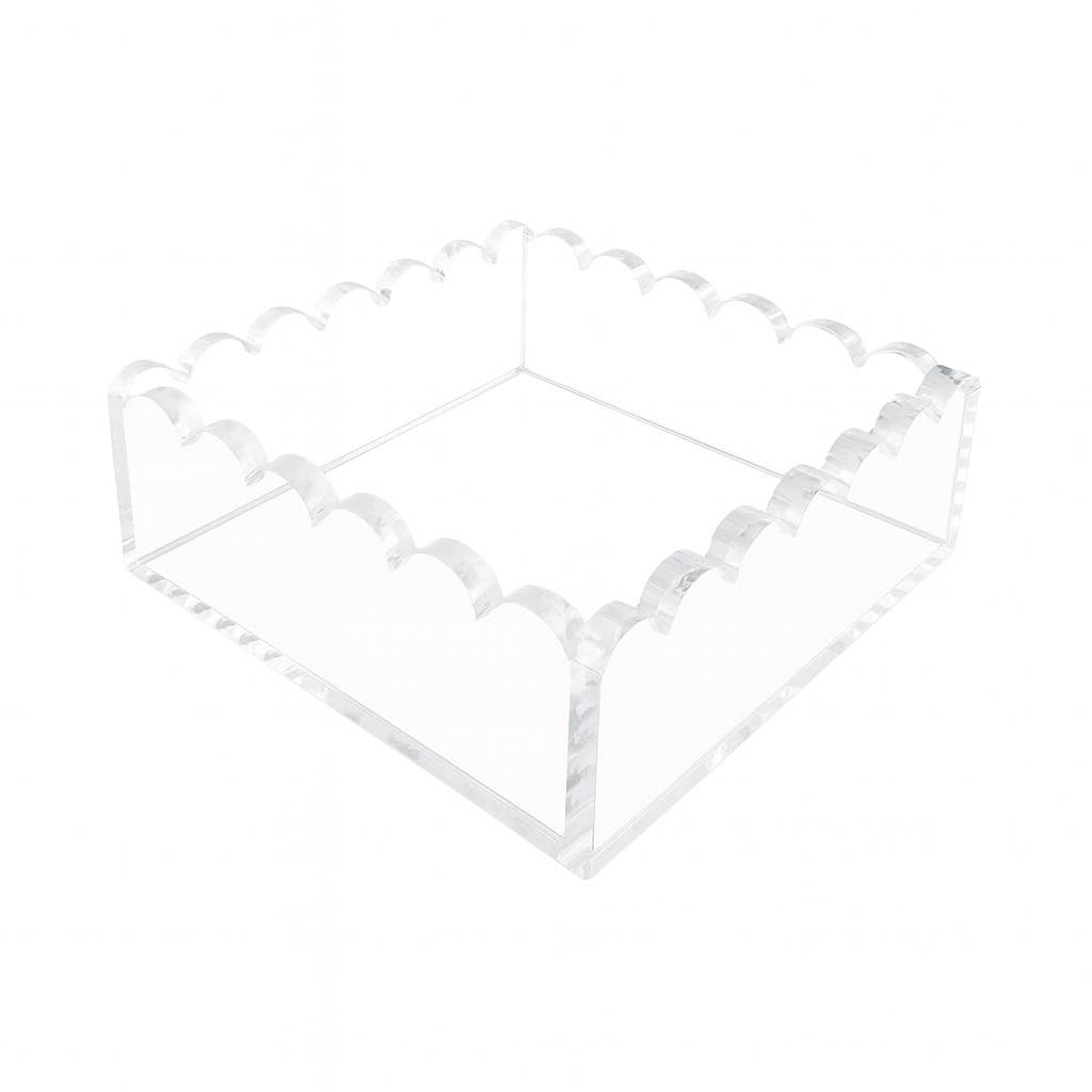 Scalloped Cocktail Napkin Holder, Clear