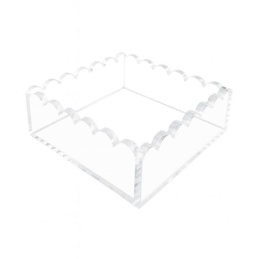 Scalloped Cocktail Napkin Holder, Clear