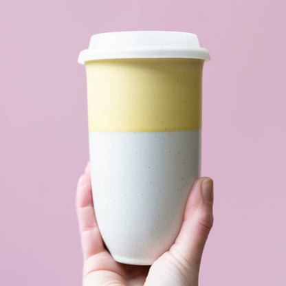 Lemon Ceramic Travel Cup 16oz | Perfect Christmas Gifts