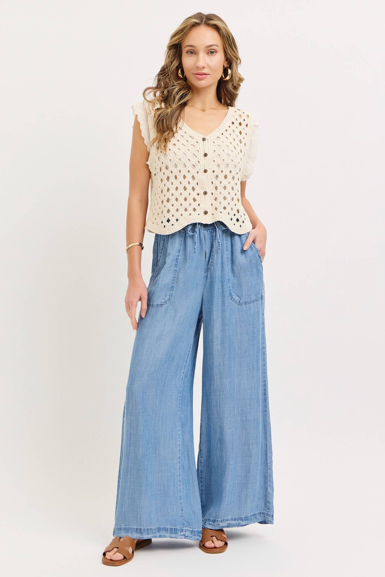 Elastic Waist Palazzo Pants