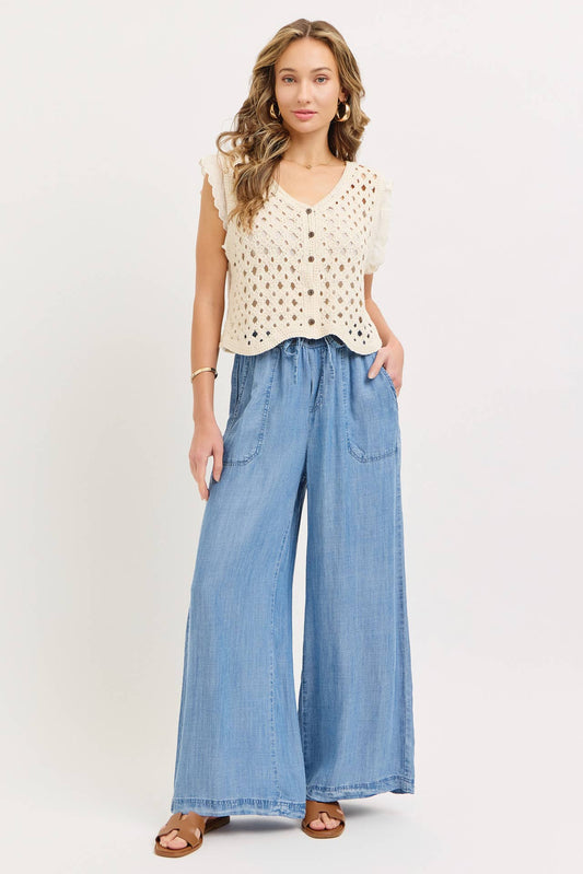 Elastic Waist Palazzo Pants