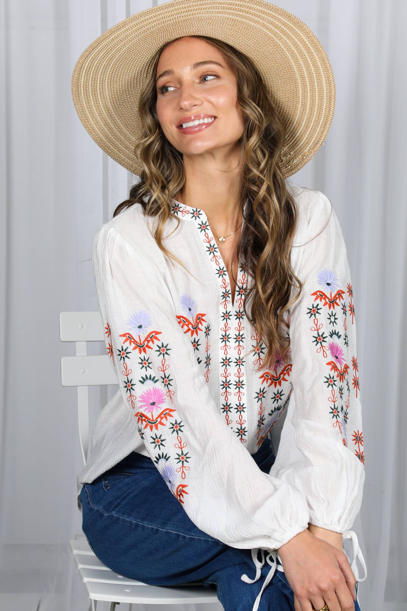 Vintage Embroidered Bohemian Blouse