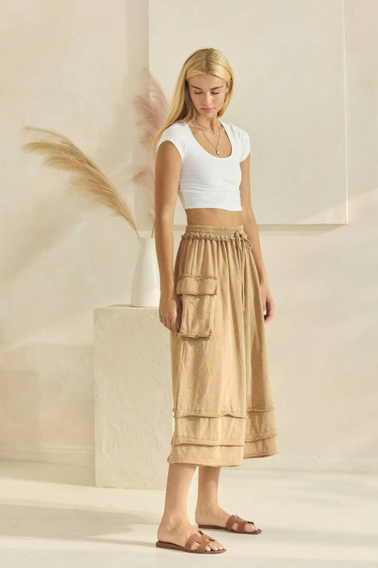 Acid Washed French Terry Skirt