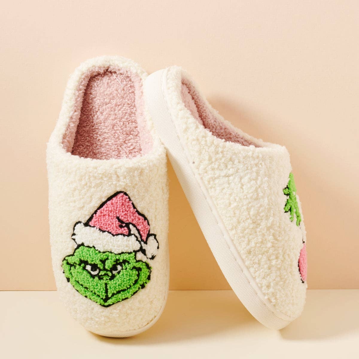 Sherpa Green Monster Christmas Slippers
