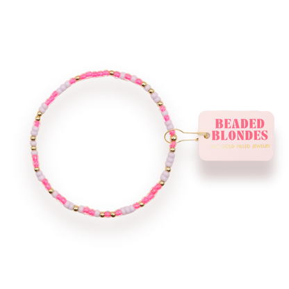 Hot Pink and Lilac Sprinkle Bracelet (Kids Size)