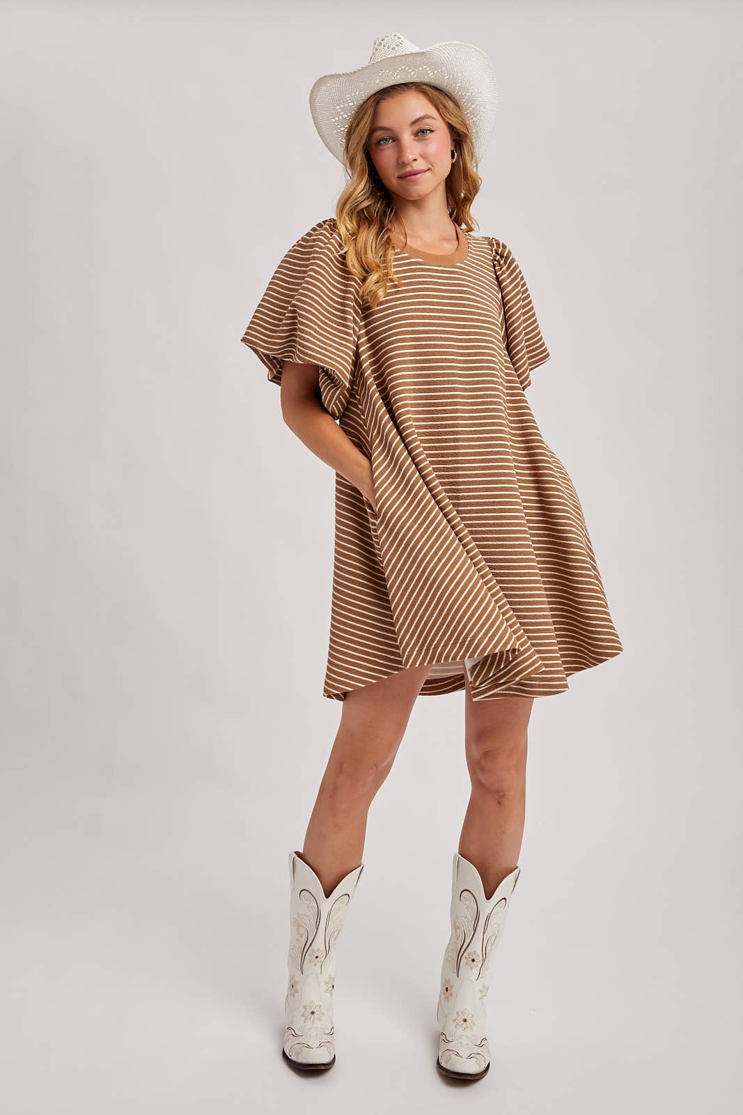 Puff Sleeve Striped Dress