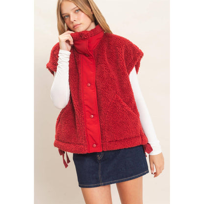 Sherpa Vest With Snap Closure