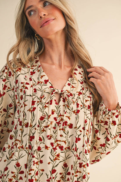 Floral Corduroy Mini Dress