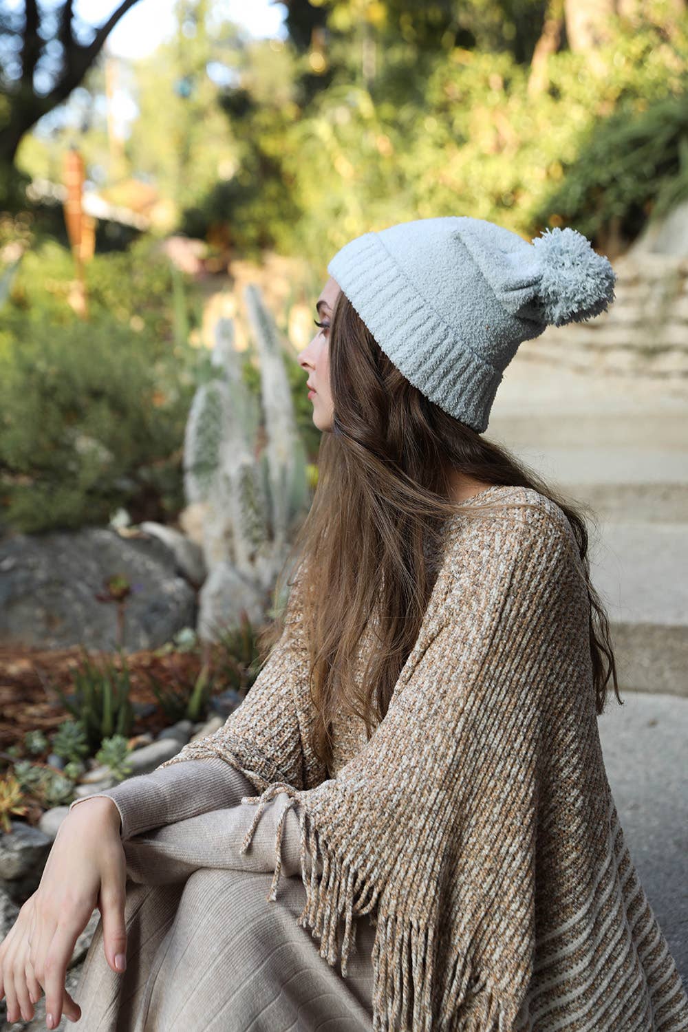 Cozy Boucle Pom Beanie