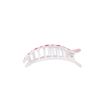 Flat Round Hair Clip | Small | Candy Cane Crush