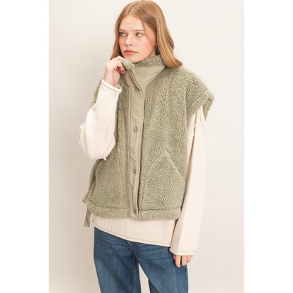 Sherpa Vest With Snap Closure