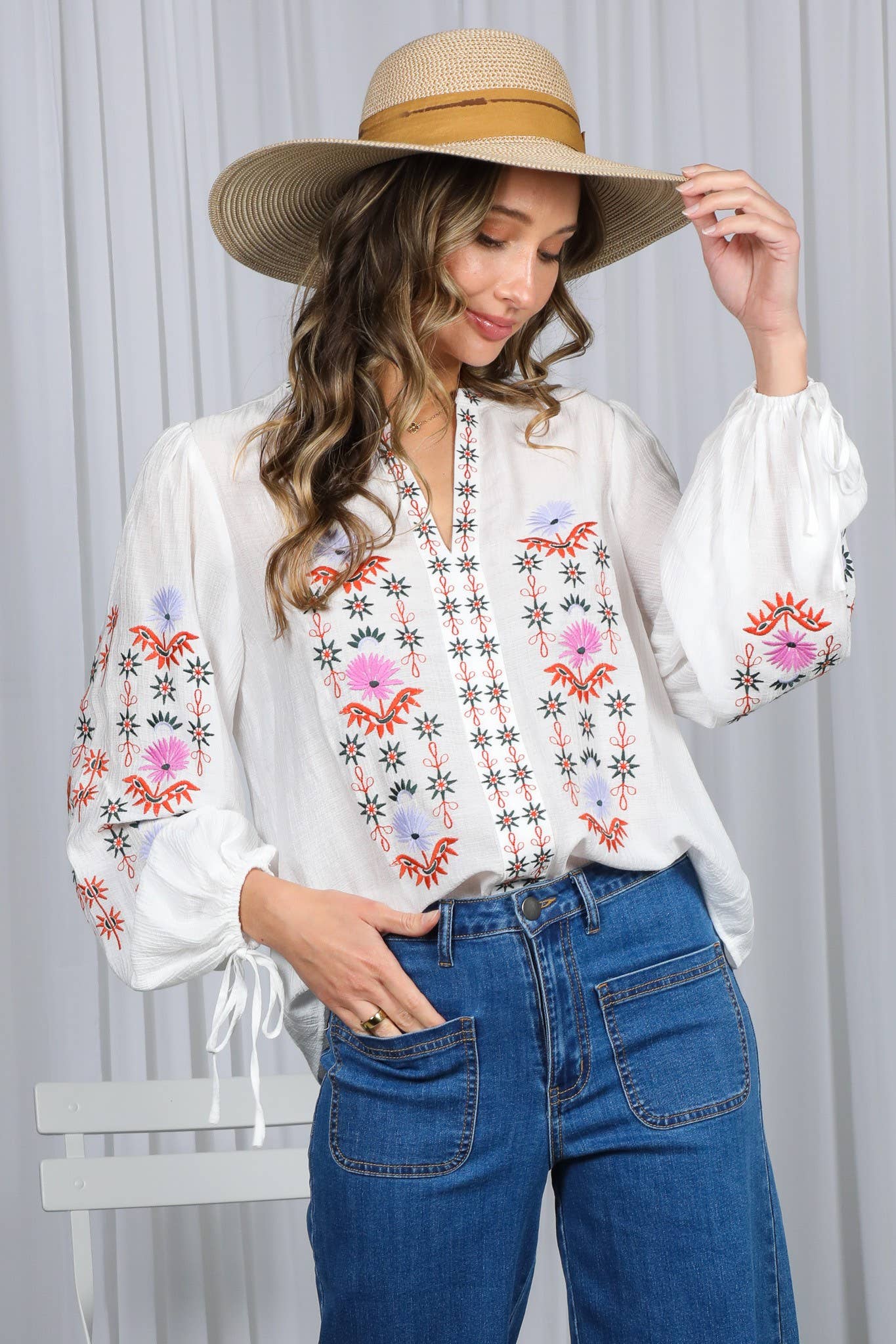 Vintage Embroidered Bohemian Blouse