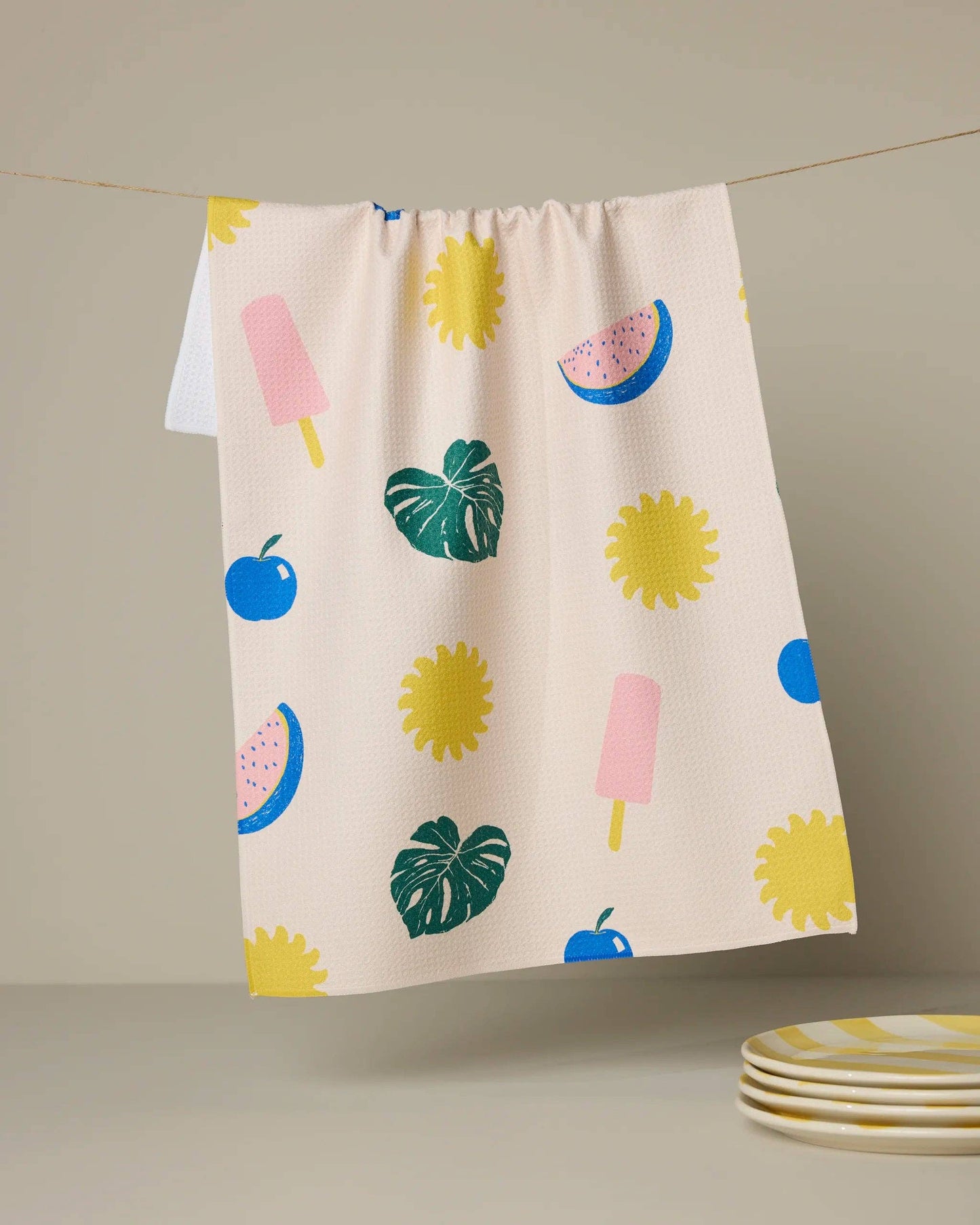 Geometry Fruity Pop Tea Towel