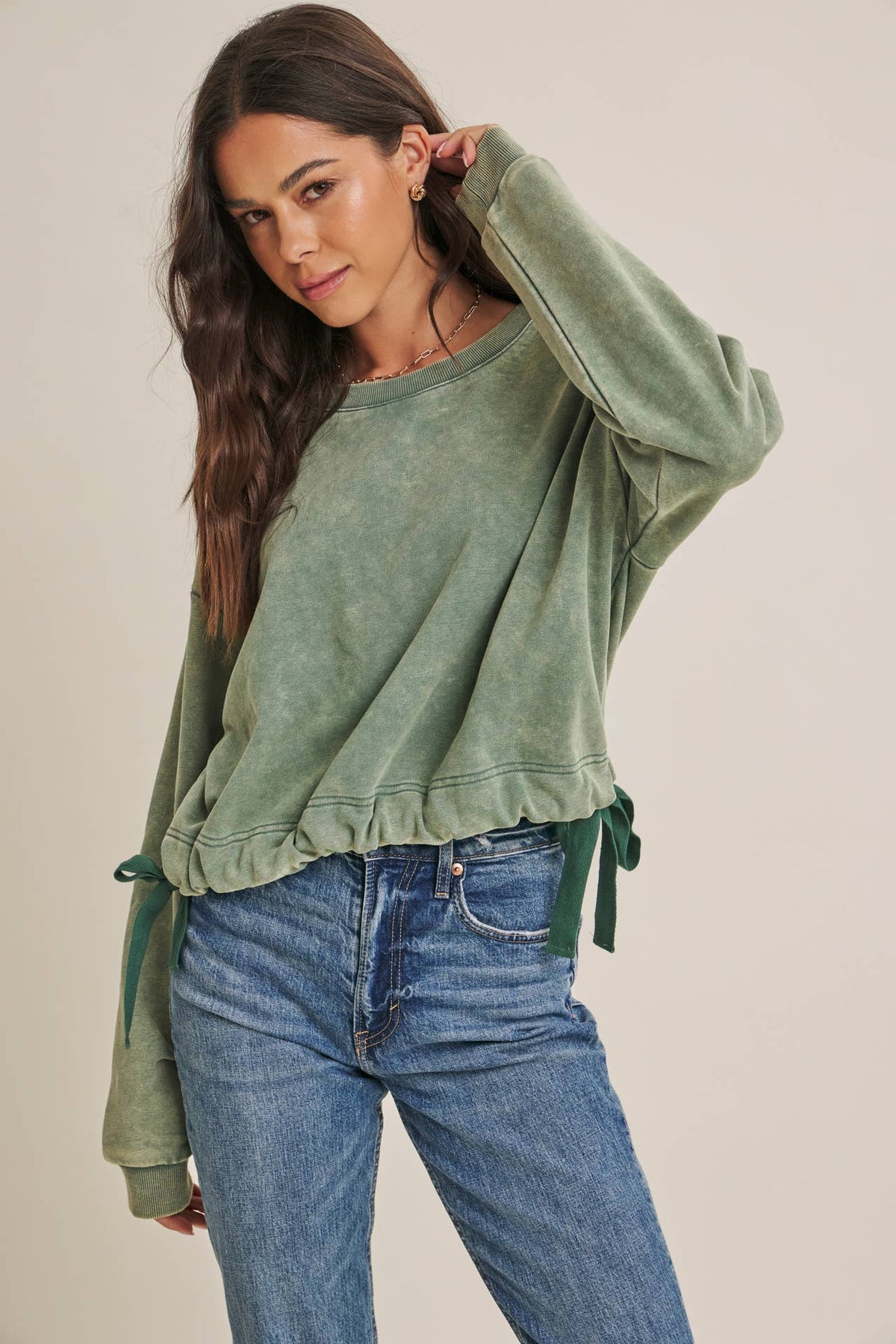 Soft Faded Mineral Wash Sweatshirt