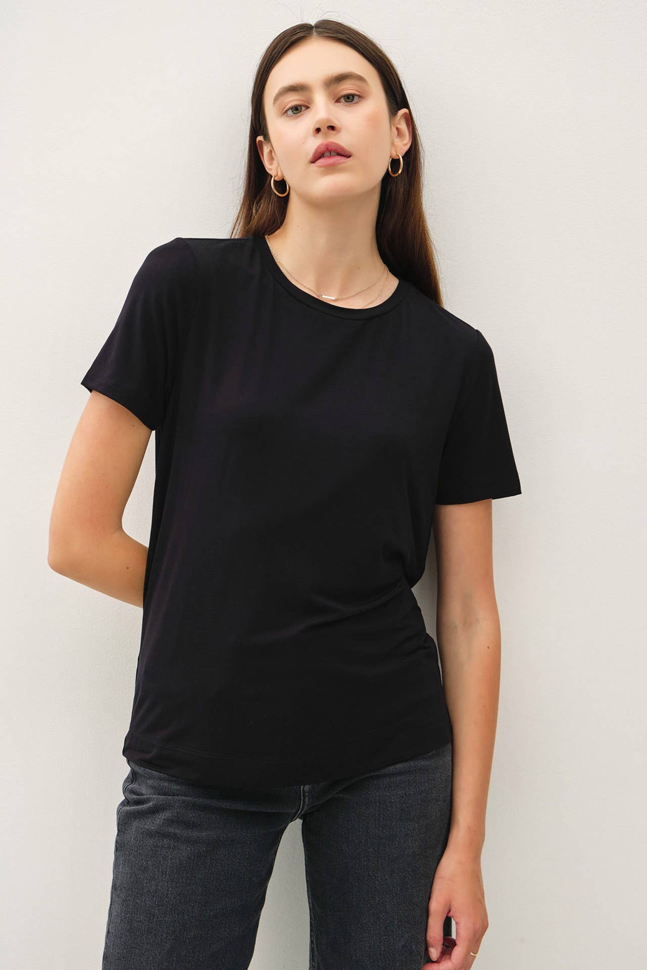 Bamboo Modal Basic Round Neck Short Sleeve Tee