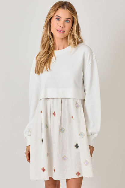 Twofer Sweatshirt Dress