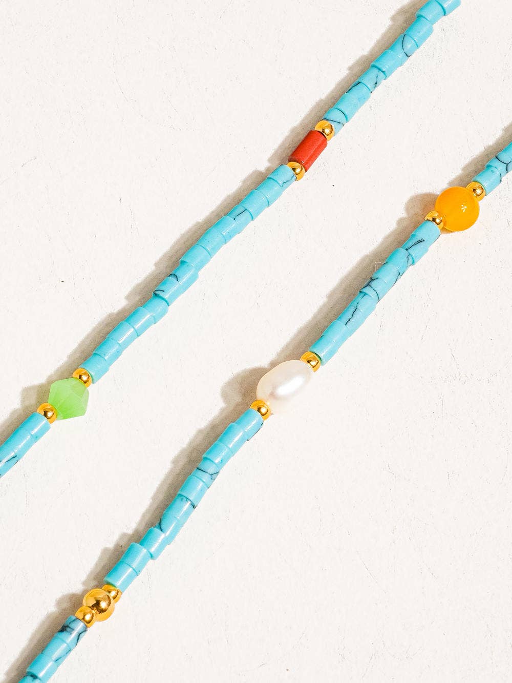 Calise Boho Handmade Blue Turquoise Stone Beaded Necklace