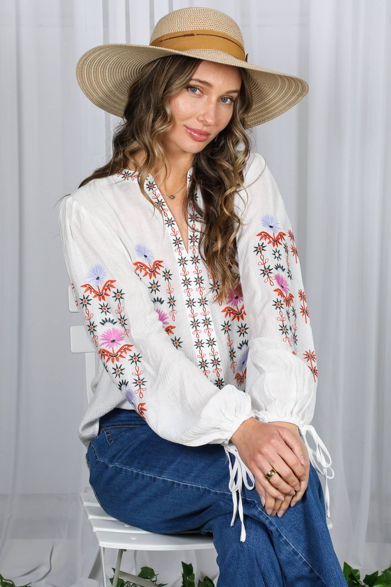Vintage Embroidered Bohemian Blouse
