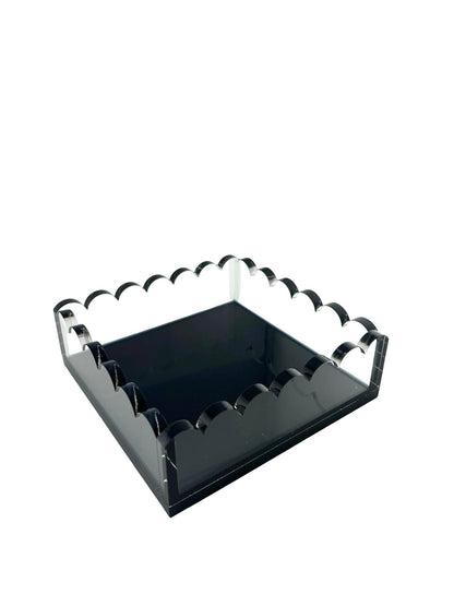Scalloped Cocktail Napkin Holder - Slate