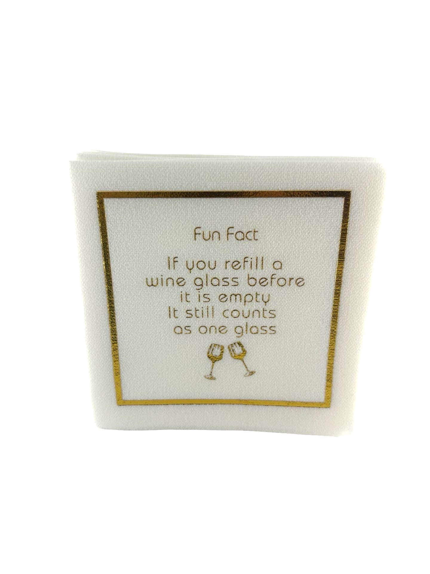 Fun Fact Linen-Feel Cocktail Napkins