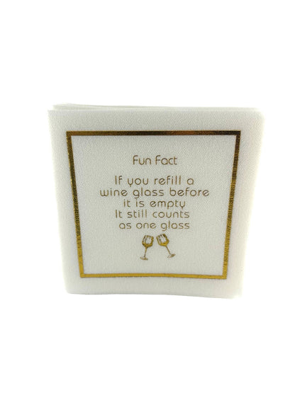 Fun Fact Linen-Feel Cocktail Napkins