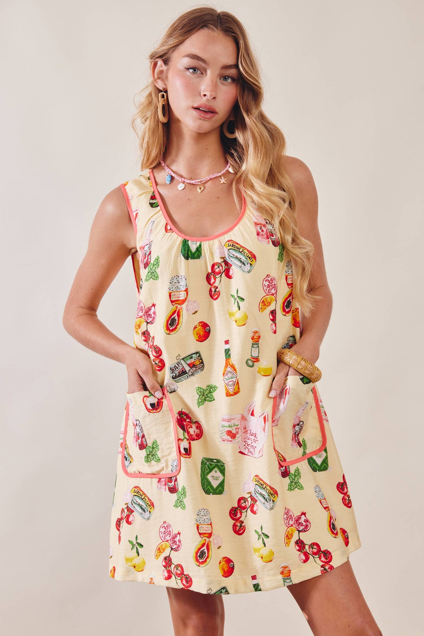 Printed Pocket Shift Dress