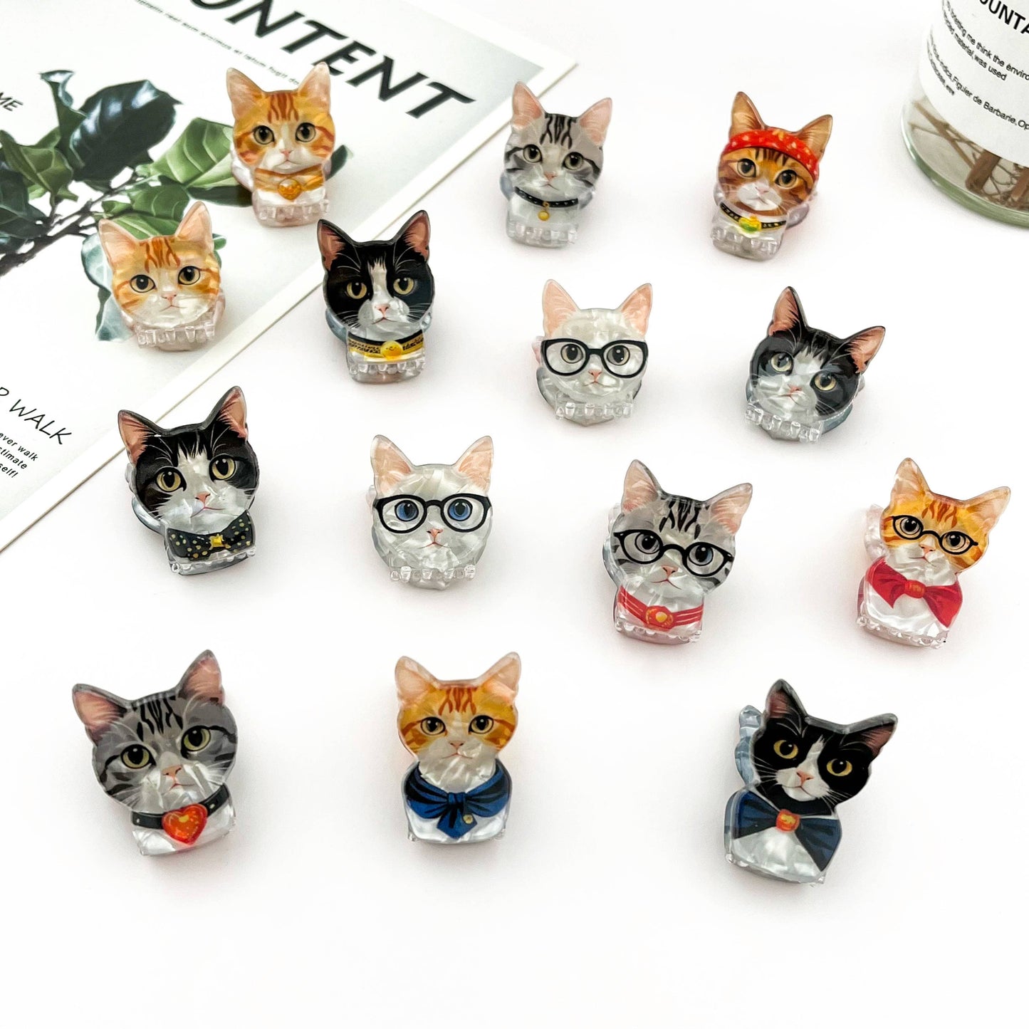 Mini Cat Print Claw Clip