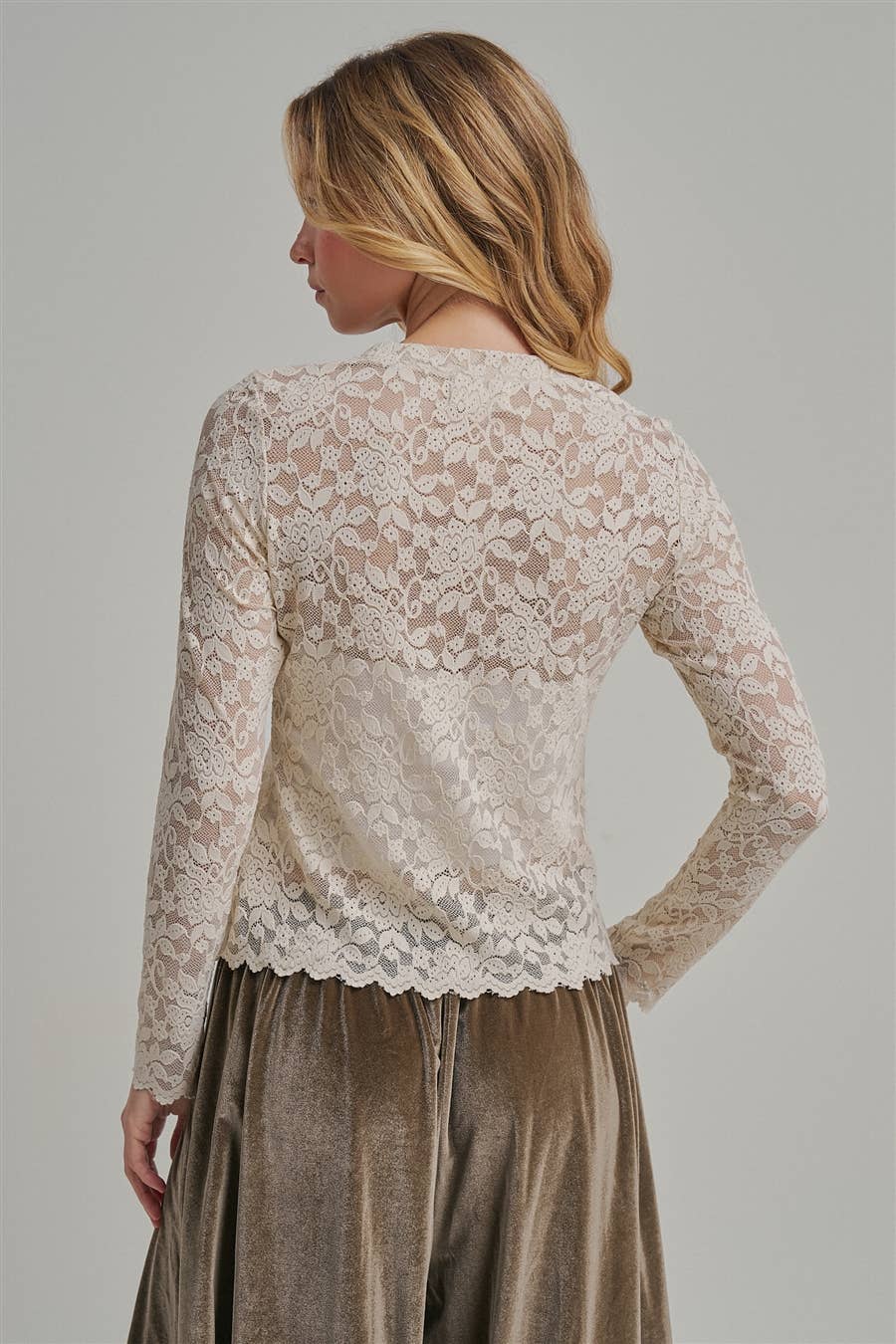 Romantic Stretch Lace Layering Top