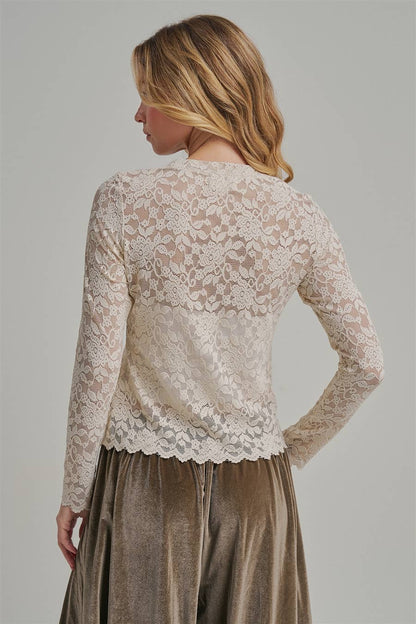 Romantic Stretch Lace Layering Top