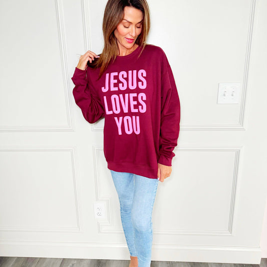 Puff Jesus Loves You Sweatshirt