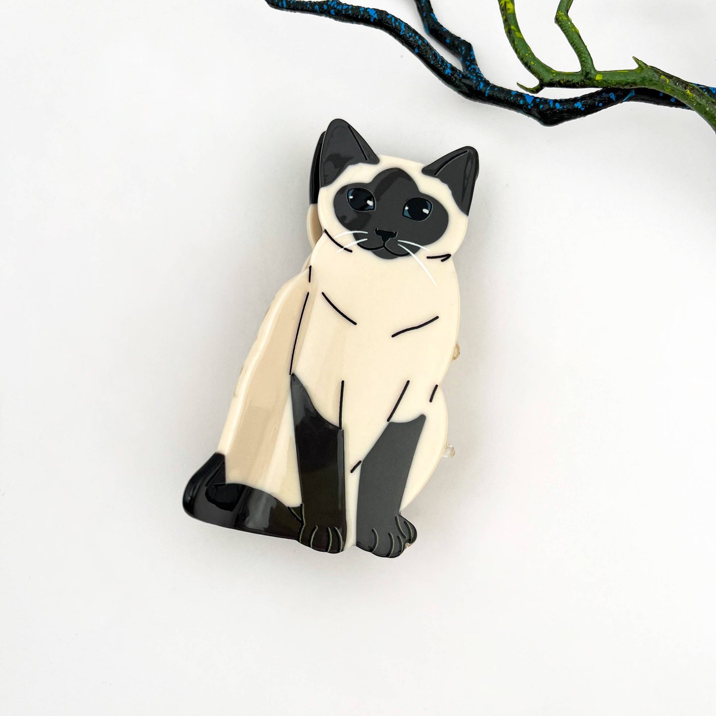 Black Cat Acetate Claw Clip