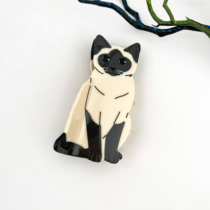 Black Cat Acetate Claw Clip
