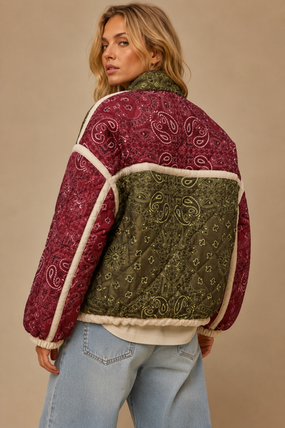 Patchwork Bandana Quilted Jacket